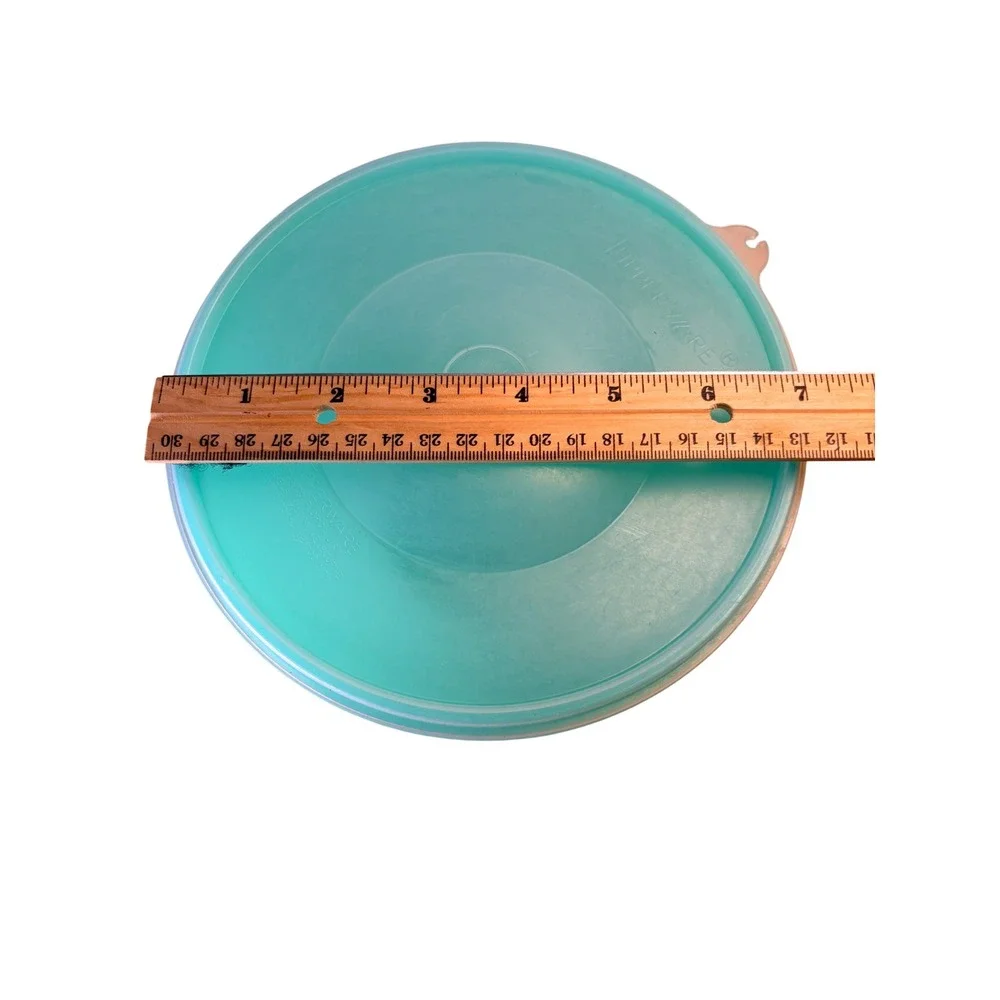 Vintage Tupperware Crisp-It Lettuce Keeper 679-8 Teal Green Retro Bowl with Lid